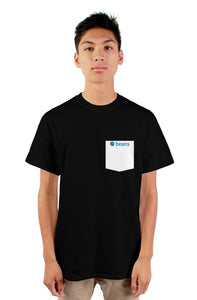 Beans Black Pocket Tee Small Beans Logo